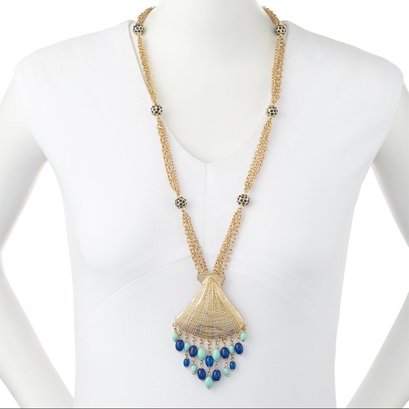 NEW Lilly Pulitzer Gold & Blue Bombshell Necklace
